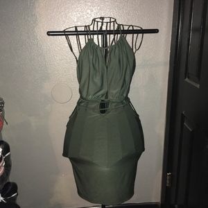 Olive Green fitted  Dress